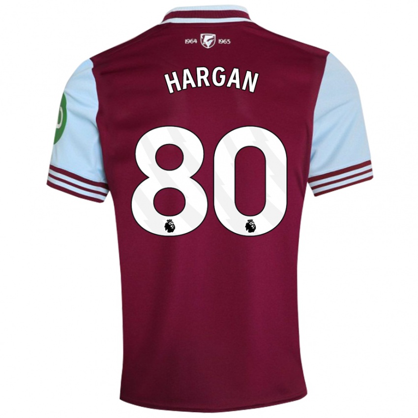 Hombre Camiseta Riley Hargan #80 Rojo Oscuro 1ª Equipación 2024/25 La Camisa Argentina