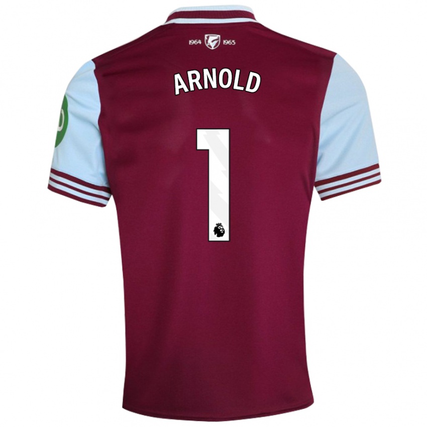 Hombre Camiseta Mackenzie Arnold #1 Rojo Oscuro 1ª Equipación 2024/25 La Camisa Argentina