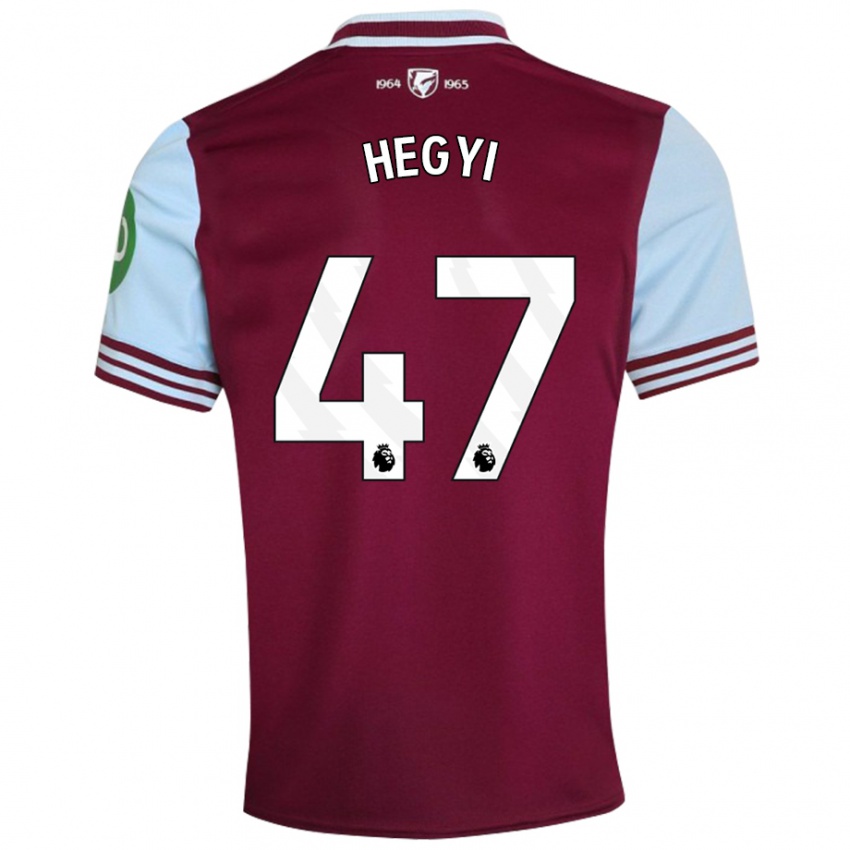 Hombre Camiseta Krisztian Hegyi #47 Rojo Oscuro 1ª Equipación 2024/25 La Camisa Argentina