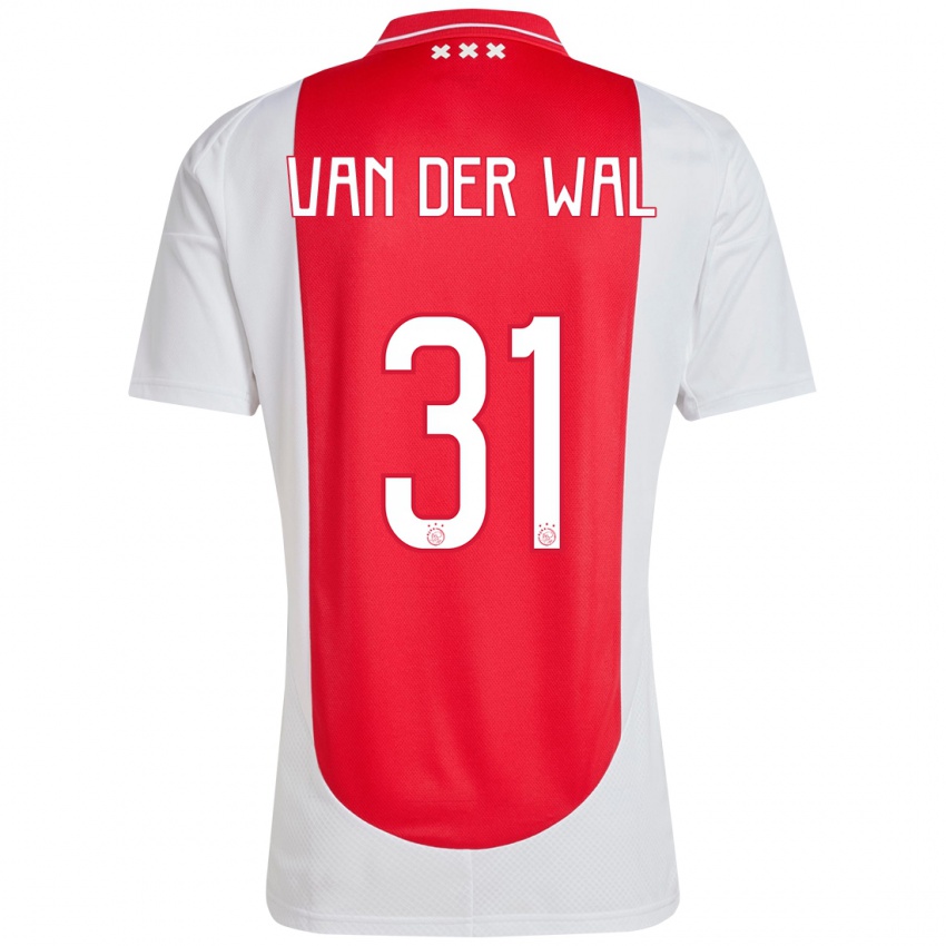 Hombre Camiseta Dionne Van Der Wal #31 Rojo Blanco 1ª Equipación 2024/25 La Camisa Argentina