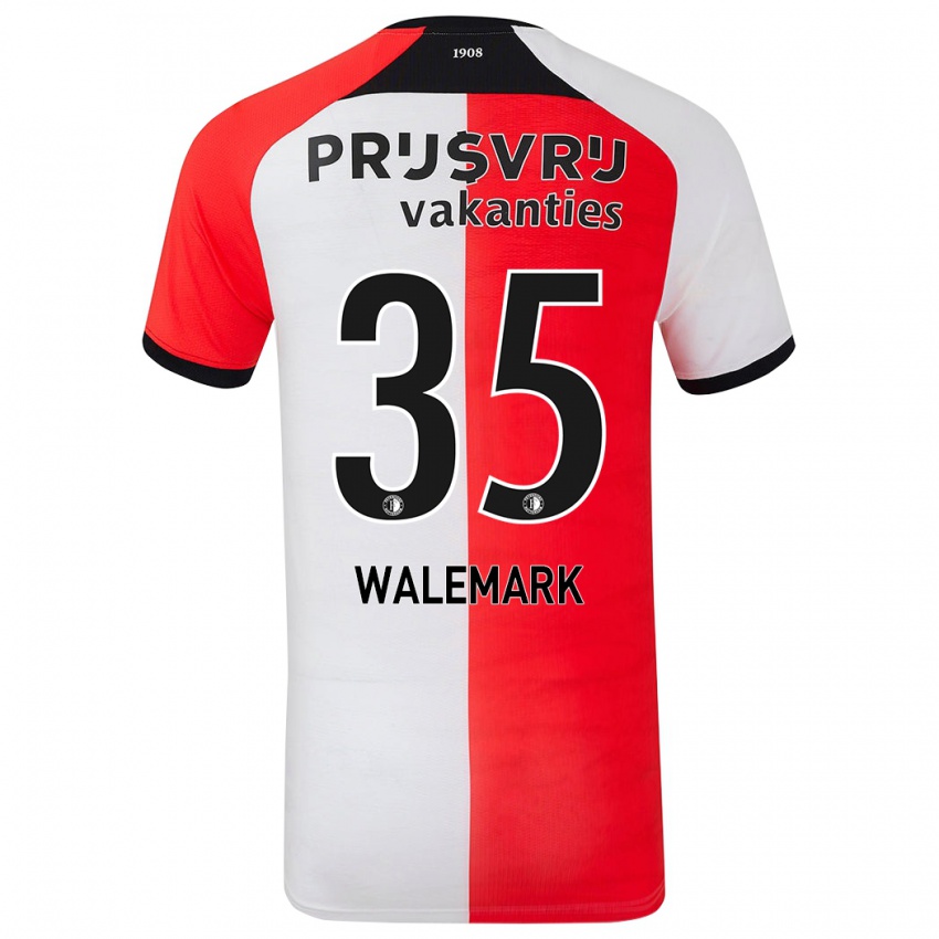 Hombre Camiseta Patrik Walemark #35 Rojo Blanco 1ª Equipación 2024/25 La Camisa Argentina