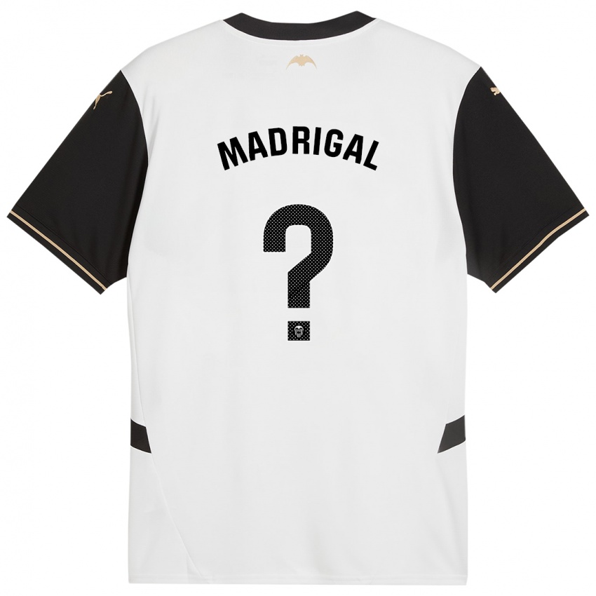 Hombre Camiseta Warren Madrigal #0 Blanco Negro 1ª Equipación 2024/25 La Camisa Argentina