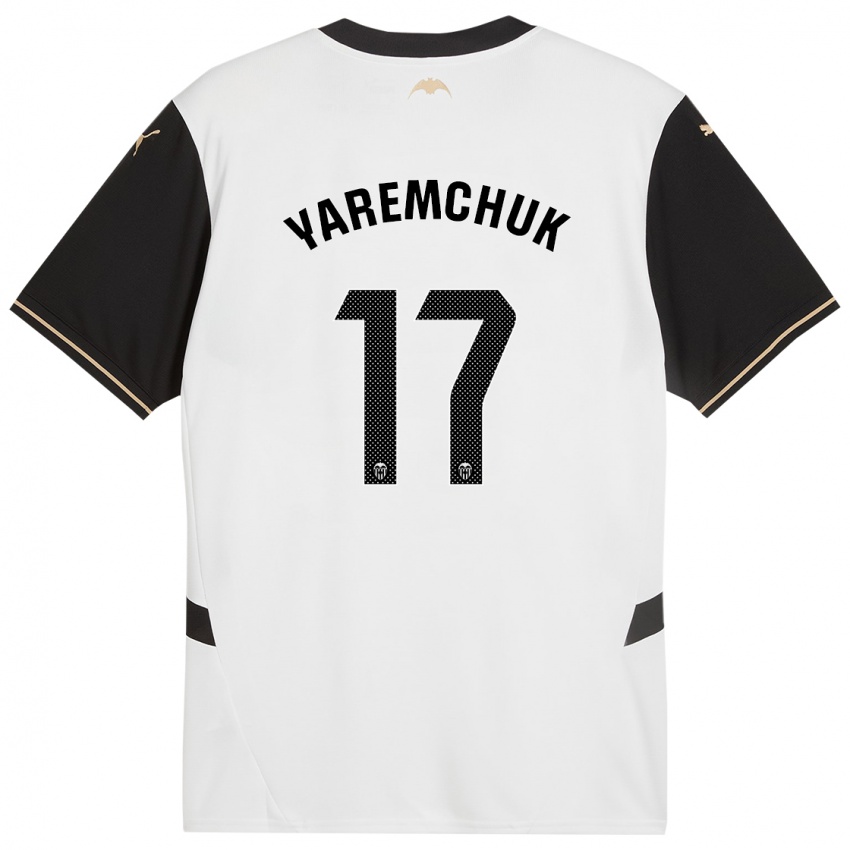 Hombre Camiseta Roman Yaremchuk #17 Blanco Negro 1ª Equipación 2024/25 La Camisa Argentina