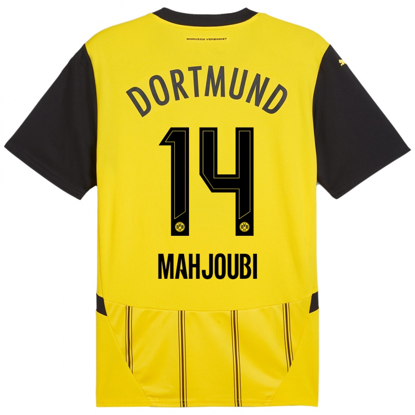 Hombre Camiseta Anas Mahjoubi #14 Amarillo Negro 1ª Equipación 2024/25 La Camisa Argentina