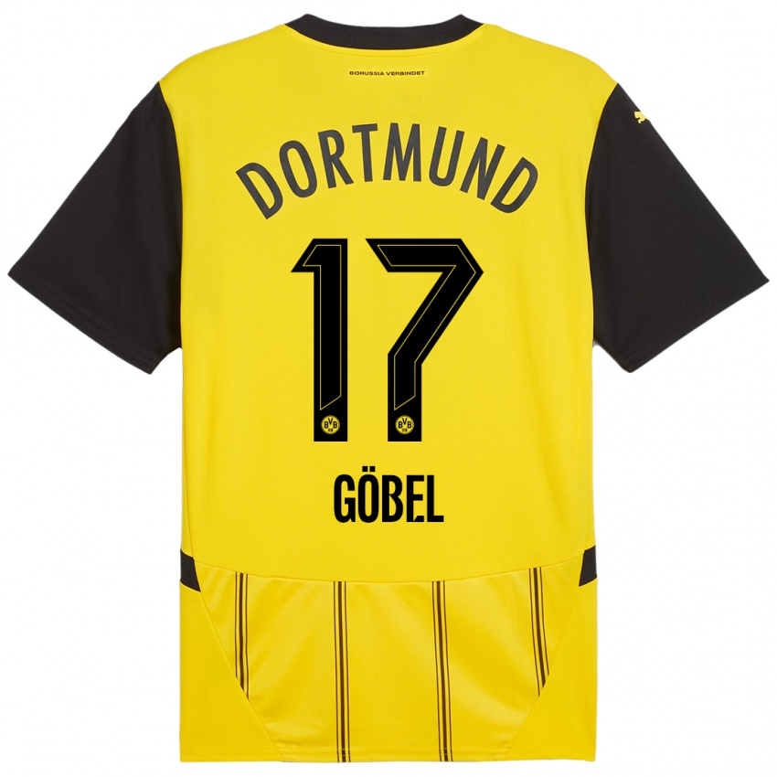 Hombre Camiseta Patrick Göbel #17 Amarillo Negro 1ª Equipación 2024/25 La Camisa Argentina