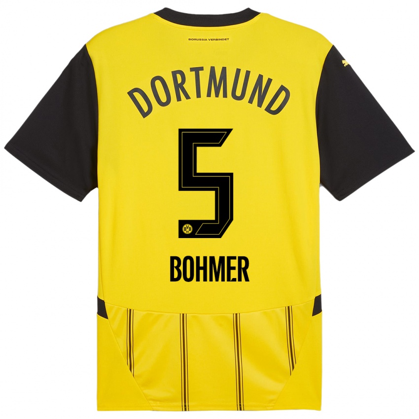 Hombre Camiseta Tim Bohmer #5 Amarillo Negro 1ª Equipación 2024/25 La Camisa Argentina