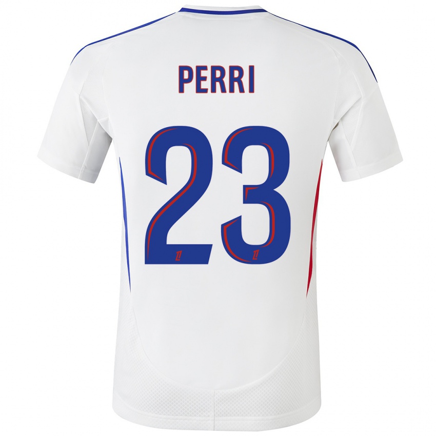 Hombre Camiseta Lucas Perri #23 Blanco Azul 1ª Equipación 2024/25 La Camisa Argentina