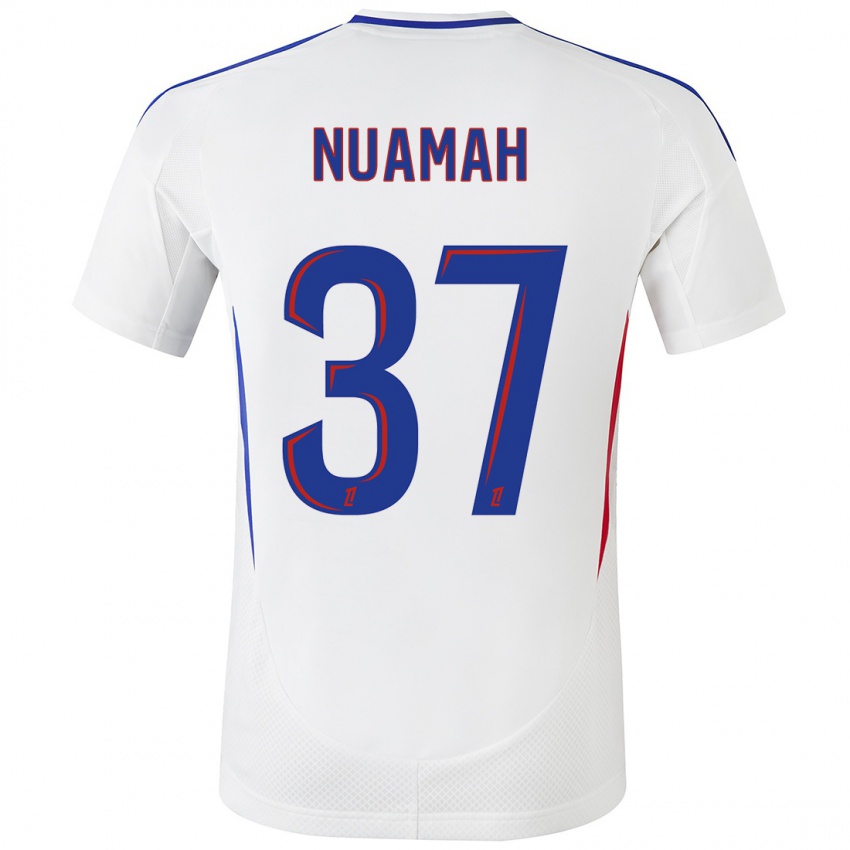 Hombre Camiseta Ernest Nuamah #37 Blanco Azul 1ª Equipación 2024/25 La Camisa Argentina