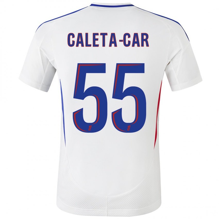 Hombre Camiseta Duje Caleta-Car #55 Blanco Azul 1ª Equipación 2024/25 La Camisa Argentina