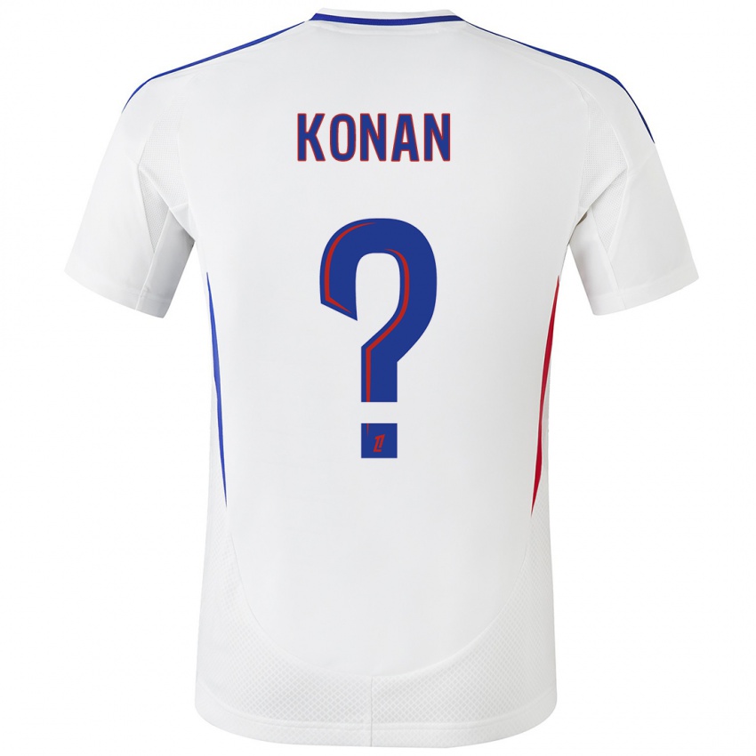 Hombre Camiseta Yvann Konan #0 Blanco Azul 1ª Equipación 2024/25 La Camisa Argentina