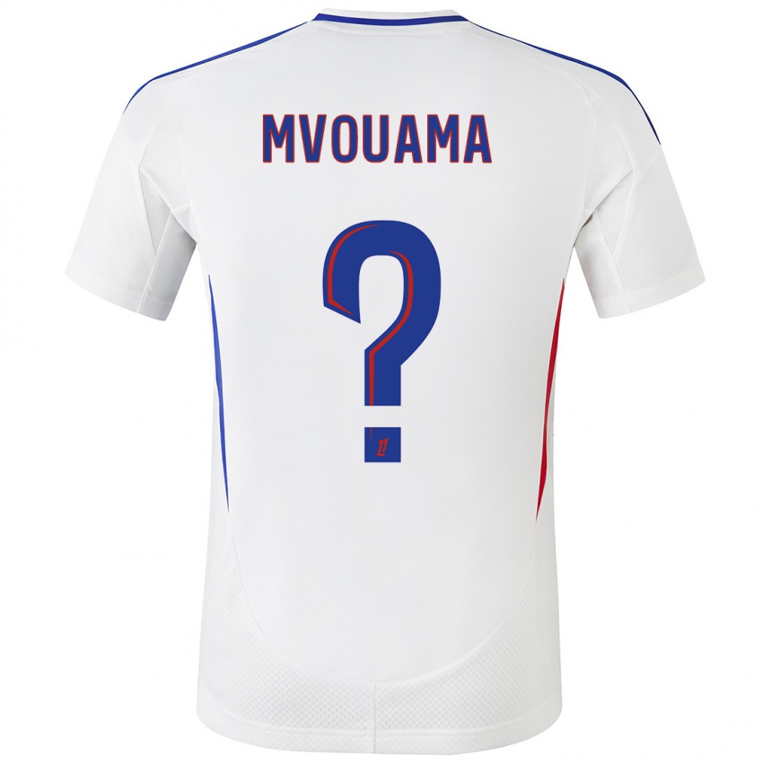 Hombre Camiseta Olivier Mvouama #0 Blanco Azul 1ª Equipación 2024/25 La Camisa Argentina