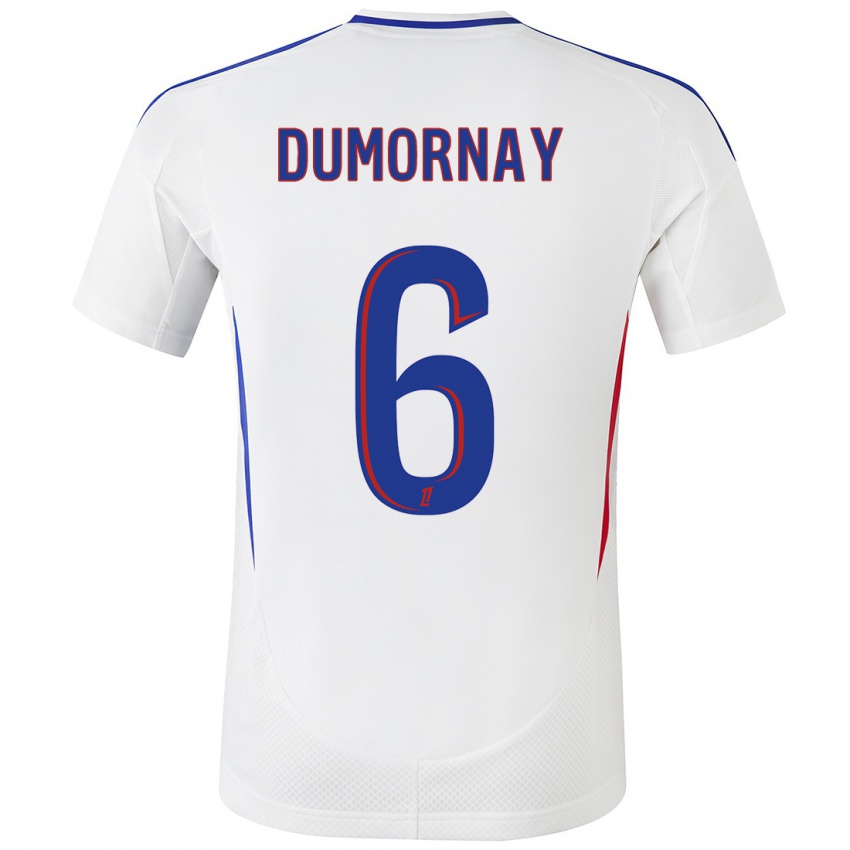 Hombre Camiseta Melchie Dumornay #6 Blanco Azul 1ª Equipación 2024/25 La Camisa Argentina