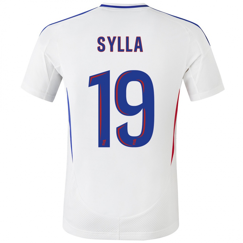 Hombre Camiseta Kysha Sylla #19 Blanco Azul 1ª Equipación 2024/25 La Camisa Argentina