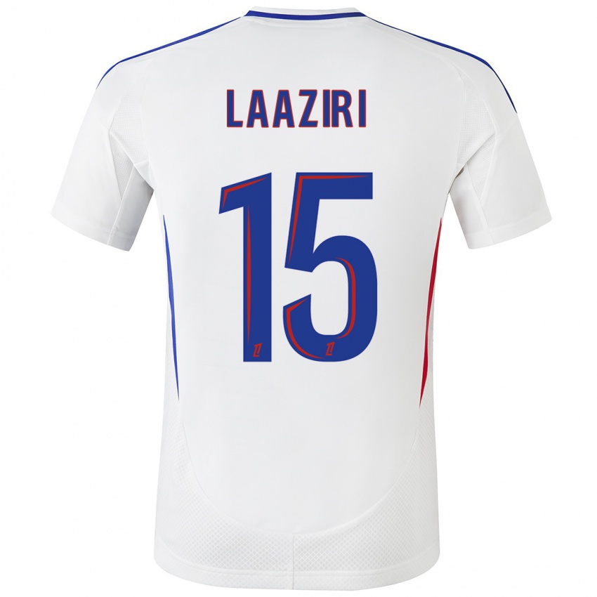 Hombre Camiseta Achraf Laaziri #15 Blanco Azul 1ª Equipación 2024/25 La Camisa Argentina