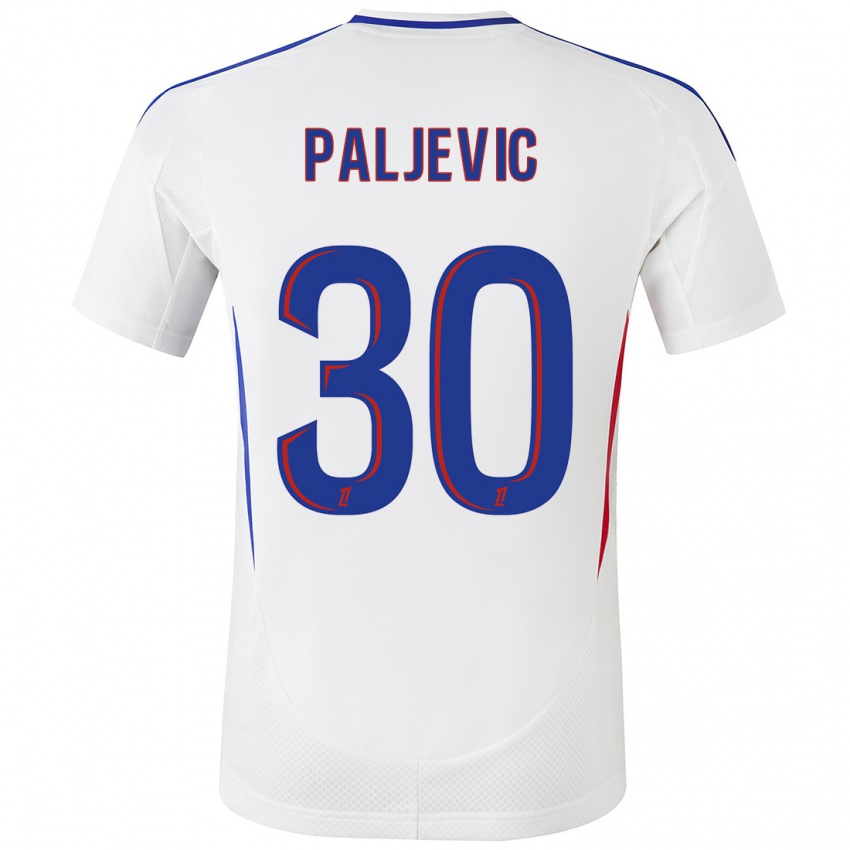 Hombre Camiseta Alyssia Paljevic #30 Blanco Azul 1ª Equipación 2024/25 La Camisa Argentina