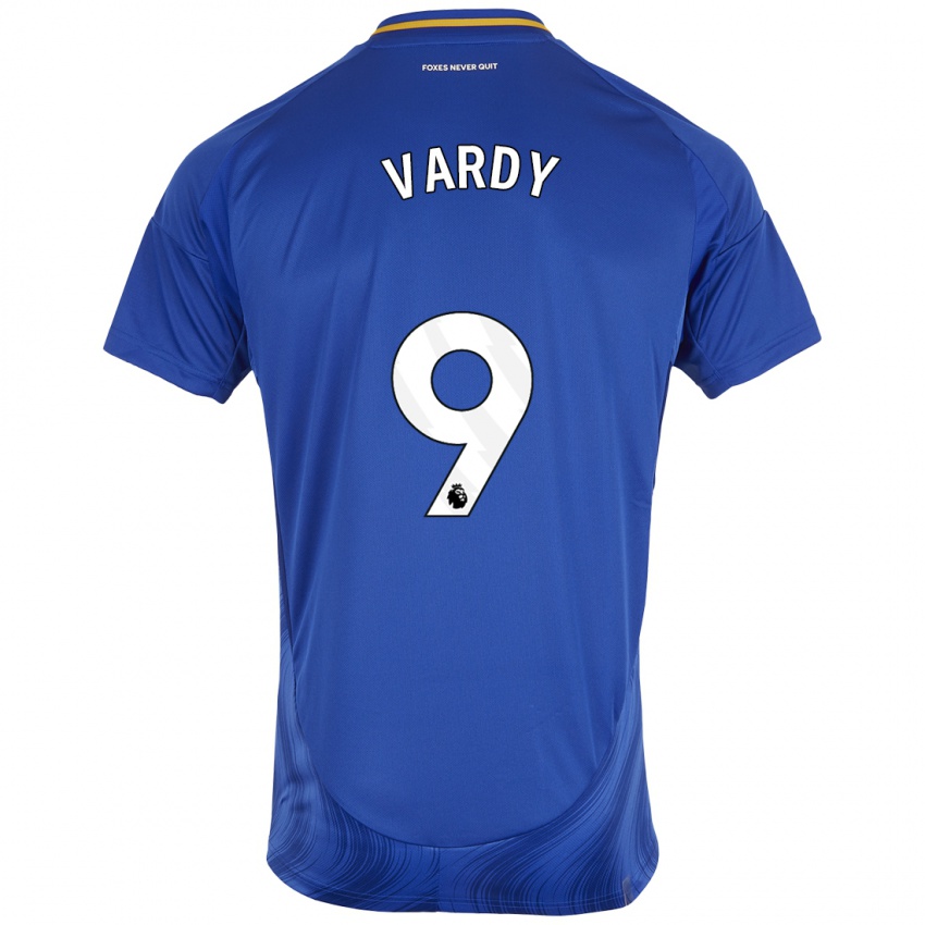 Hombre Camiseta Jamie Vardy #9 Azul Blanco 1ª Equipación 2024/25 La Camisa Argentina