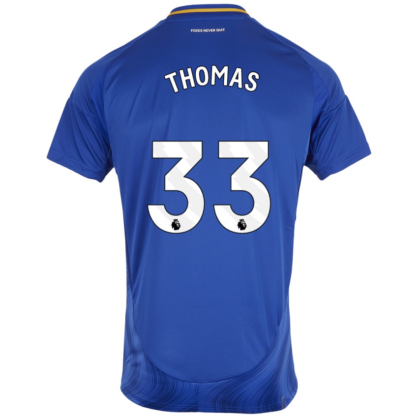 Hombre Camiseta Luke Thomas #33 Azul Blanco 1ª Equipación 2024/25 La Camisa Argentina