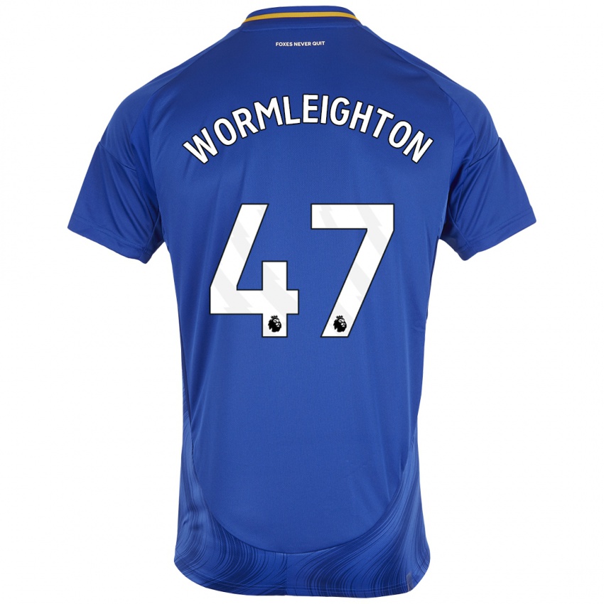 Hombre Camiseta Joe Wormleighton #47 Azul Blanco 1ª Equipación 2024/25 La Camisa Argentina