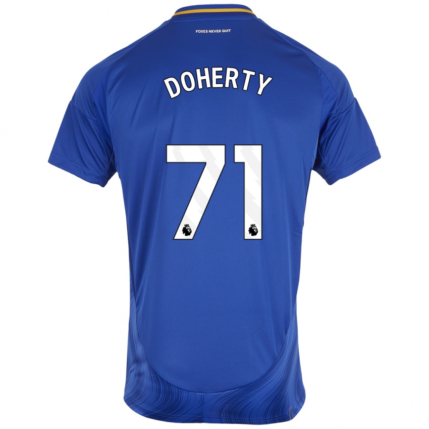 Hombre Camiseta Arlo Doherty #71 Azul Blanco 1ª Equipación 2024/25 La Camisa Argentina