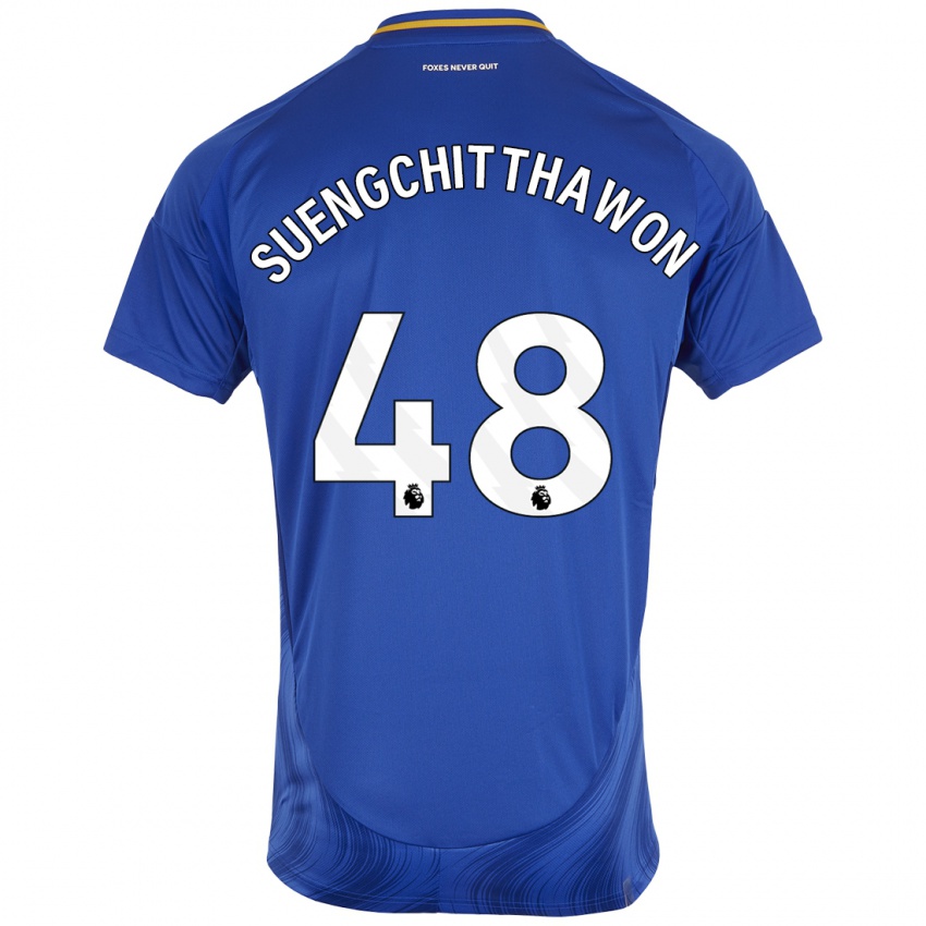 Hombre Camiseta Thanawat Suengchitthawon #48 Azul Blanco 1ª Equipación 2024/25 La Camisa Argentina