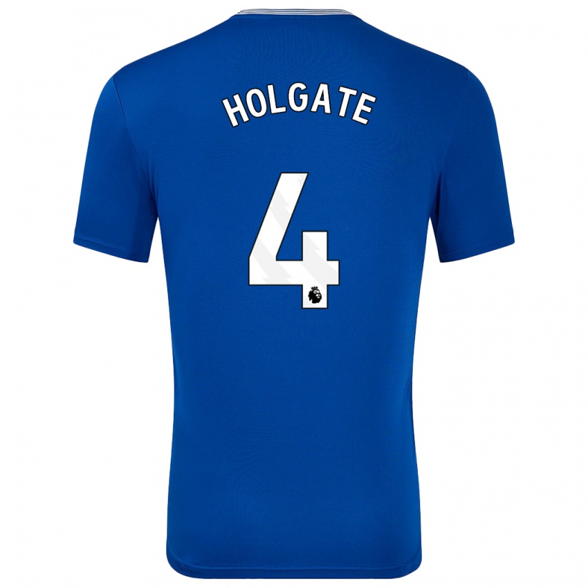 Hombre Camiseta Mason Holgate #4 Azul Con 1ª Equipación 2024/25 La Camisa Argentina