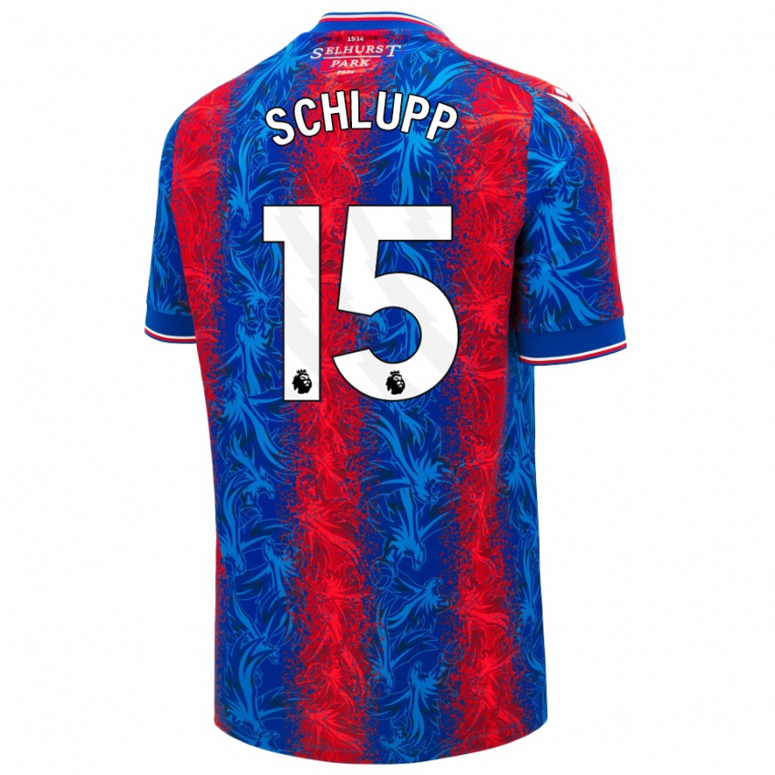 Hombre Camiseta Jeffrey Schlupp #15 Rayas Rojas Y Azules 1ª Equipación 2024/25 La Camisa Argentina