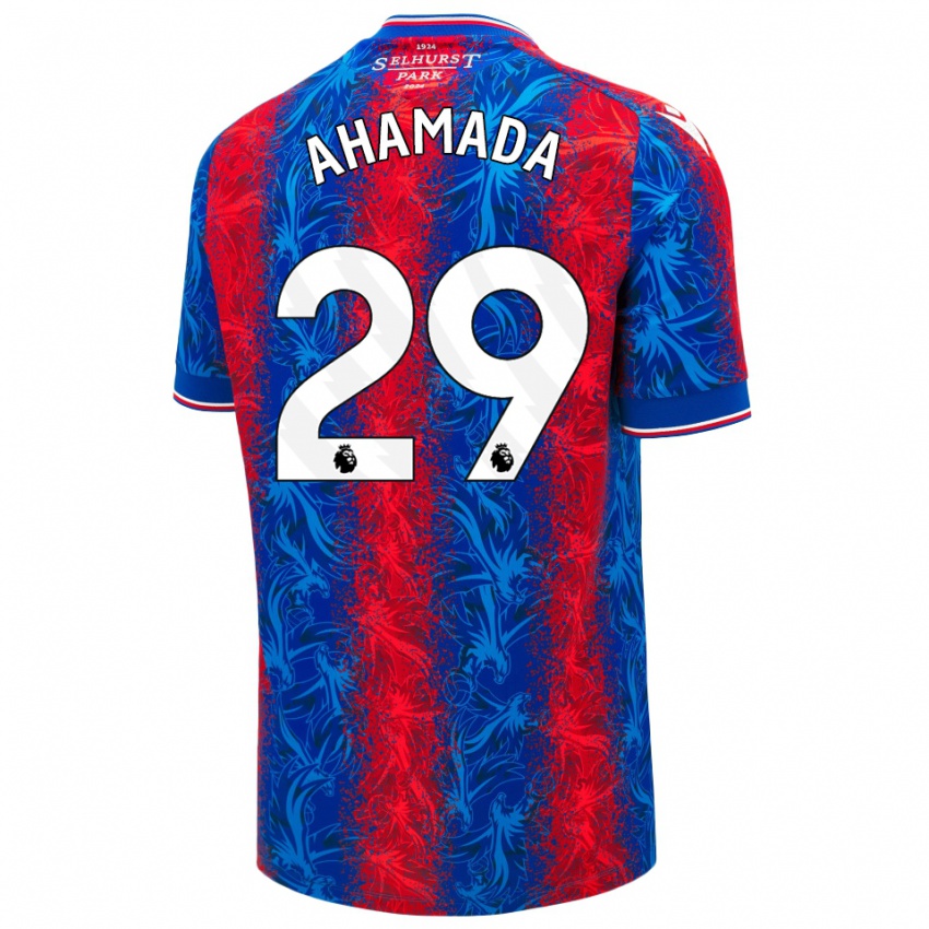 Hombre Camiseta Naouirou Ahamada #29 Rayas Rojas Y Azules 1ª Equipación 2024/25 La Camisa Argentina