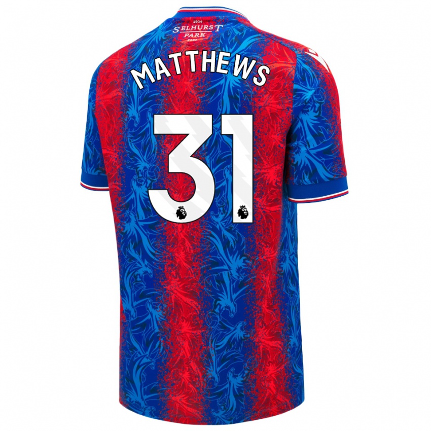 Hombre Camiseta Remi Matthews #31 Rayas Rojas Y Azules 1ª Equipación 2024/25 La Camisa Argentina