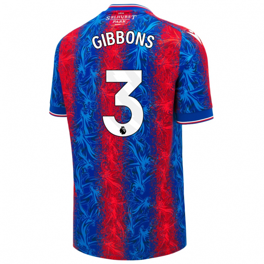 Hombre Camiseta Felicity Gibbons #3 Rayas Rojas Y Azules 1ª Equipación 2024/25 La Camisa Argentina