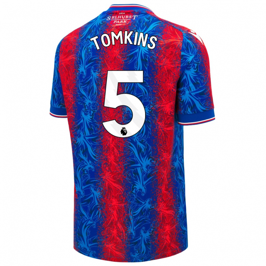 Hombre Camiseta James Tomkins #5 Rayas Rojas Y Azules 1ª Equipación 2024/25 La Camisa Argentina