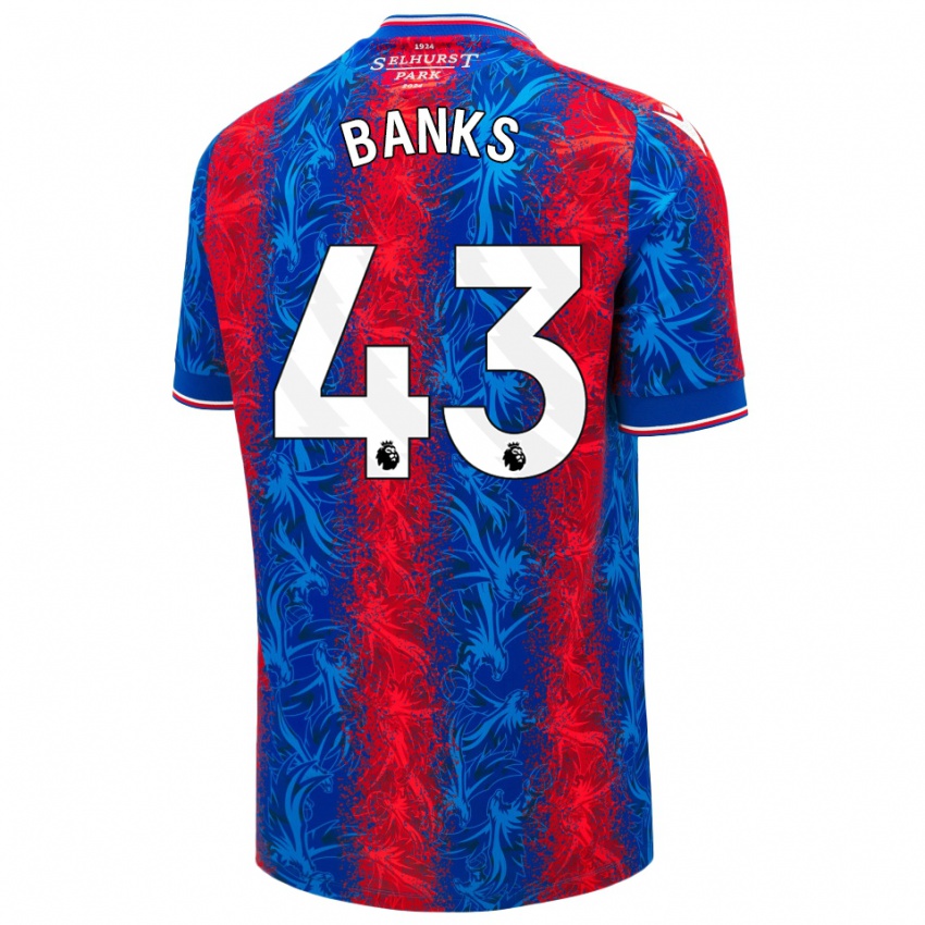 Hombre Camiseta Scott Banks #43 Rayas Rojas Y Azules 1ª Equipación 2024/25 La Camisa Argentina