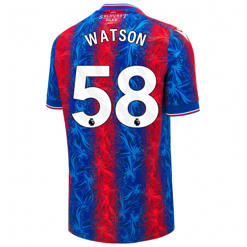 Hombre Camiseta Noah Watson #58 Rayas Rojas Y Azules 1ª Equipación 2024/25 La Camisa Argentina