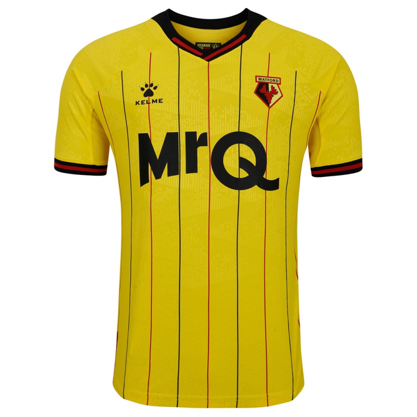 Hombre Camiseta Hayden Barrett #0 Amarillo Negro 1ª Equipación 2024/25 La Camisa Argentina