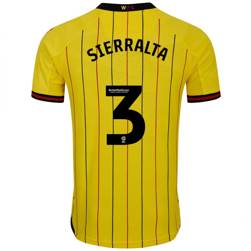 Hombre Camiseta Francisco Sierralta #3 Amarillo Negro 1ª Equipación 2024/25 La Camisa Argentina