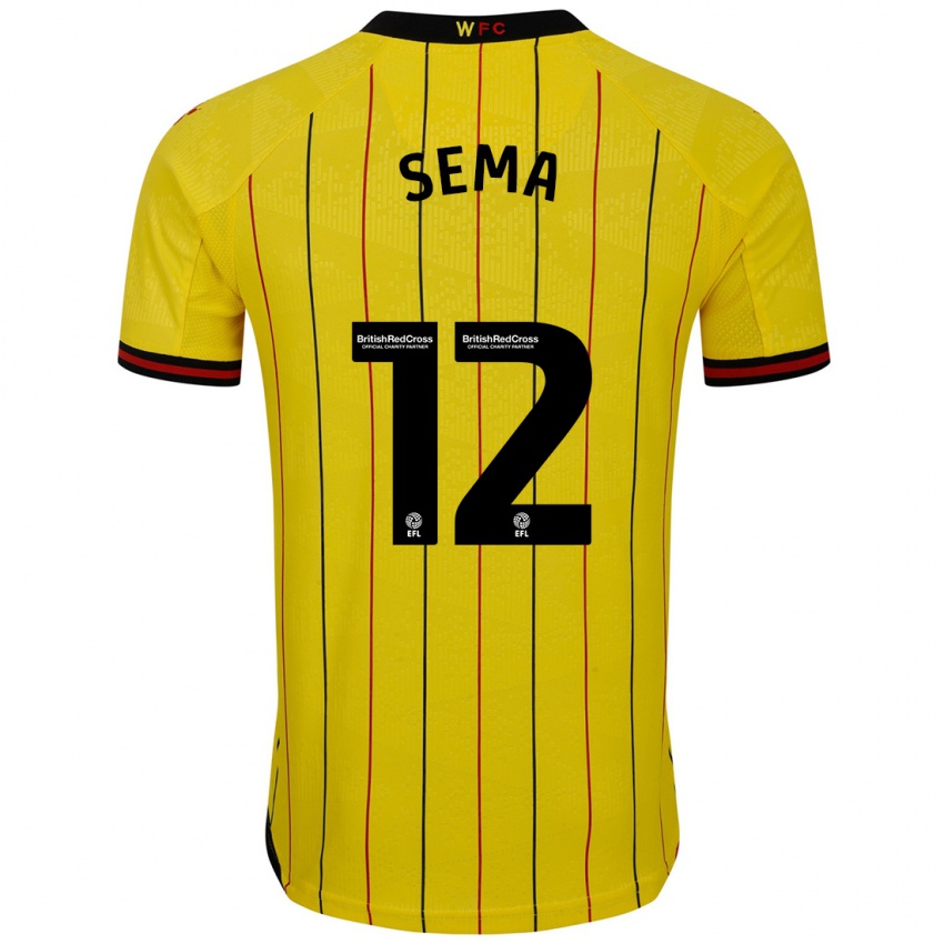 Hombre Camiseta Ken Sema #12 Amarillo Negro 1ª Equipación 2024/25 La Camisa Argentina