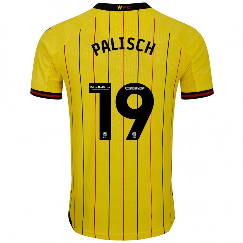 Hombre Camiseta Alli Palisch #19 Amarillo Negro 1ª Equipación 2024/25 La Camisa Argentina