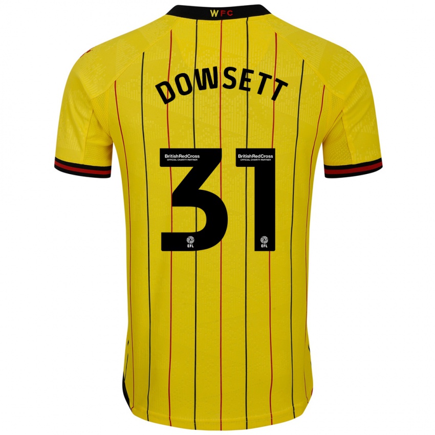 Hombre Camiseta Rebekah Dowsett #31 Amarillo Negro 1ª Equipación 2024/25 La Camisa Argentina