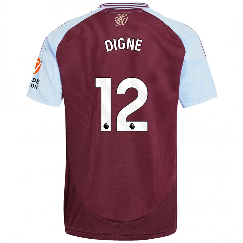 Hombre Camiseta Lucas Digne #12 Borgoña Azul Cielo 1ª Equipación 2024/25 La Camisa Argentina