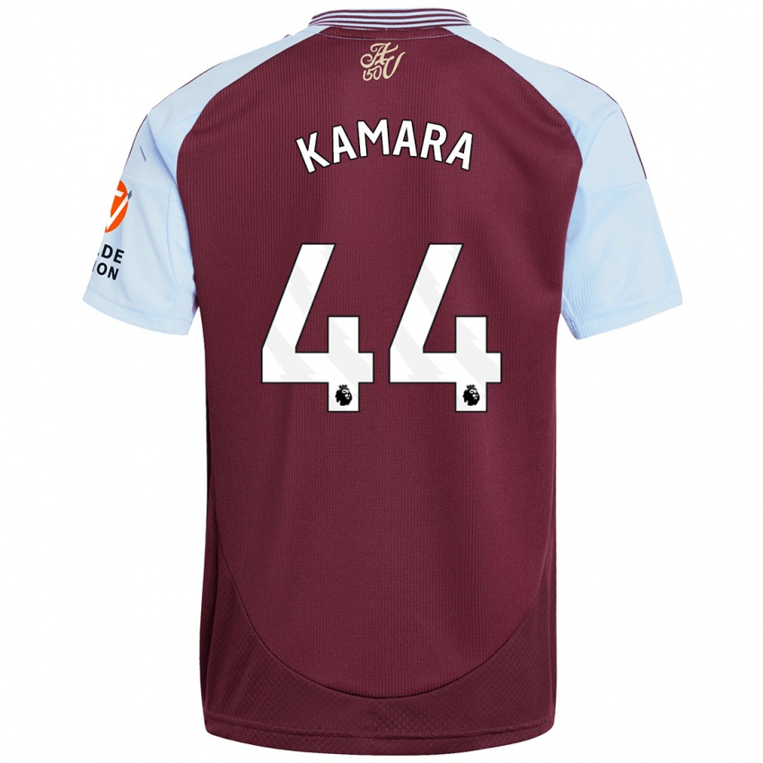 Hombre Camiseta Boubacar Kamara #44 Borgoña Azul Cielo 1ª Equipación 2024/25 La Camisa Argentina