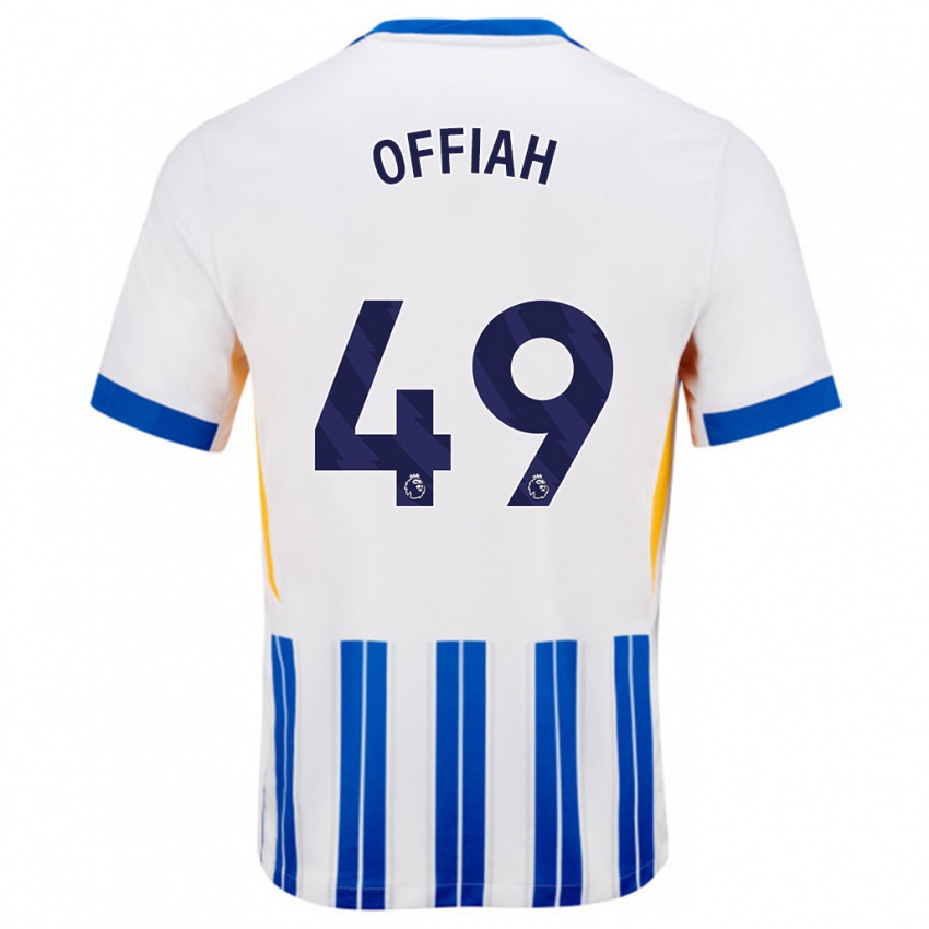 Hombre Camiseta Odel Offiah #49 Blanco Azul Rayas 1ª Equipación 2024/25 La Camisa Argentina