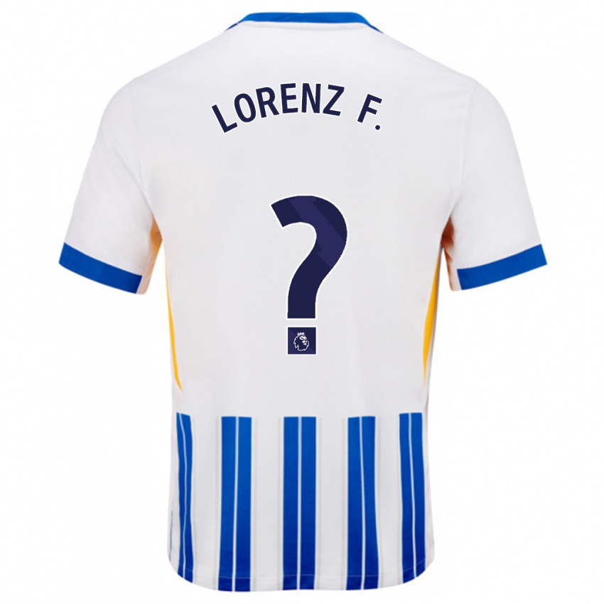 Hombre Camiseta Lorenz Ferdinand #0 Blanco Azul Rayas 1ª Equipación 2024/25 La Camisa Argentina