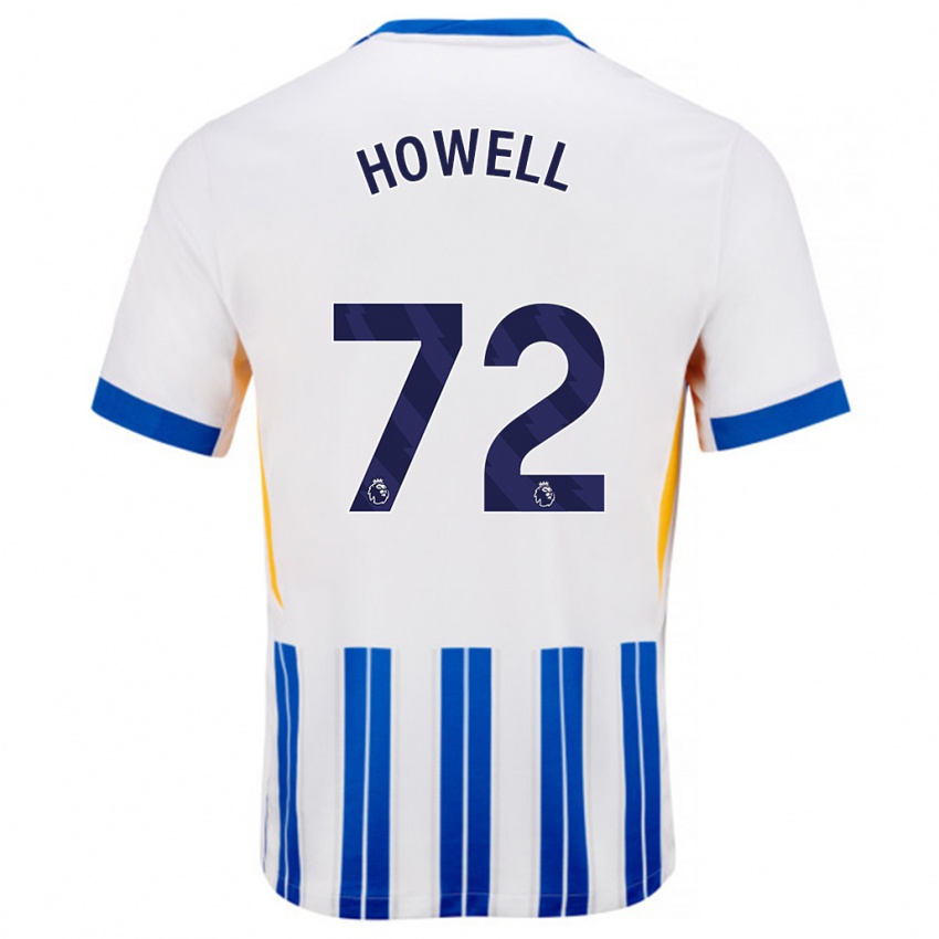 Hombre Camiseta Harry Howell #72 Blanco Azul Rayas 1ª Equipación 2024/25 La Camisa Argentina