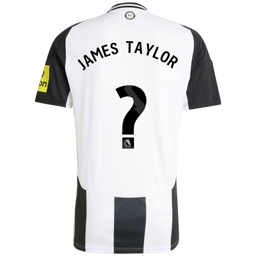 Hombre Camiseta James Taylor #0 Blanco Negro 1ª Equipación 2024/25 La Camisa Argentina