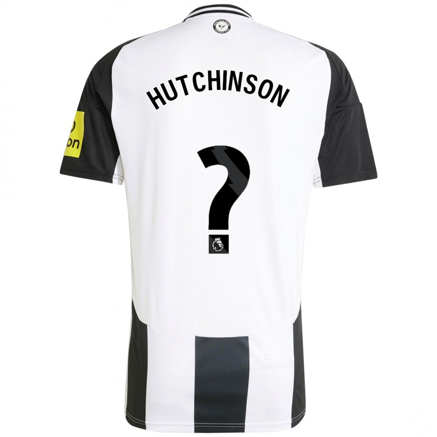 Hombre Camiseta Noah Hutchinson #0 Blanco Negro 1ª Equipación 2024/25 La Camisa Argentina