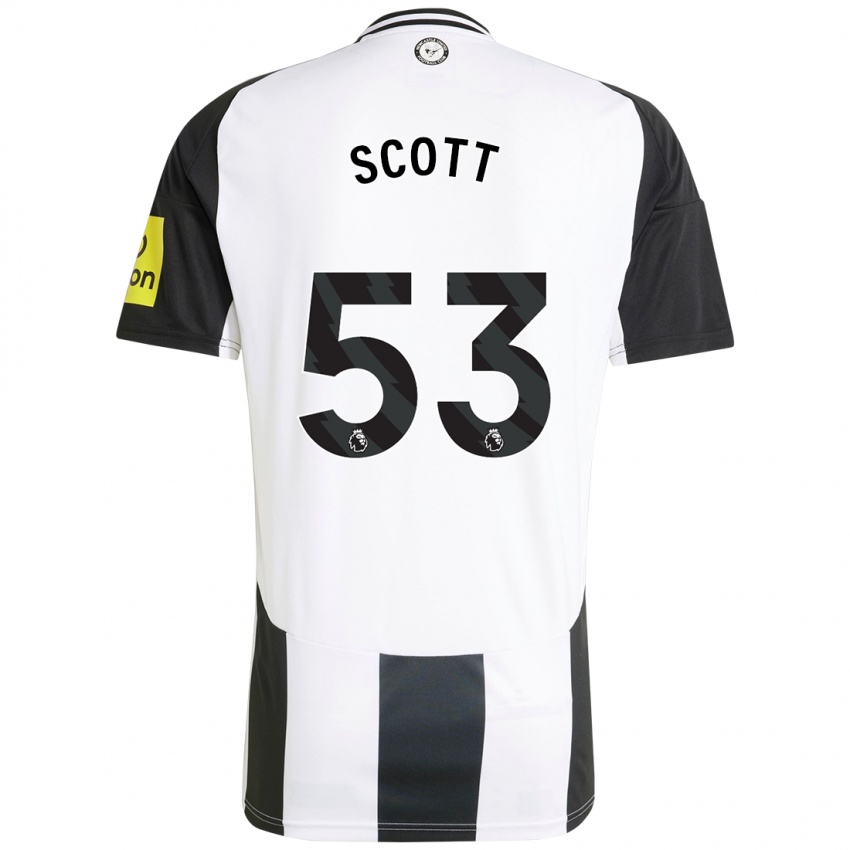 Hombre Camiseta Joshua Scott #53 Blanco Negro 1ª Equipación 2024/25 La Camisa Argentina