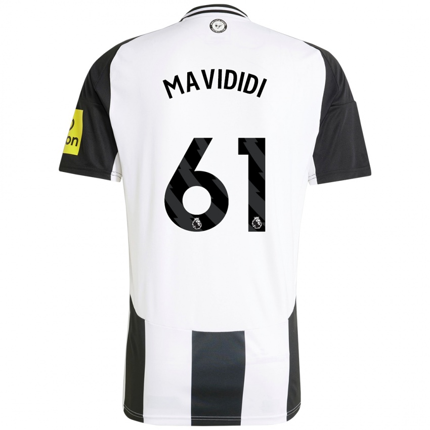 Hombre Camiseta Shaun Mavididi #61 Blanco Negro 1ª Equipación 2024/25 La Camisa Argentina