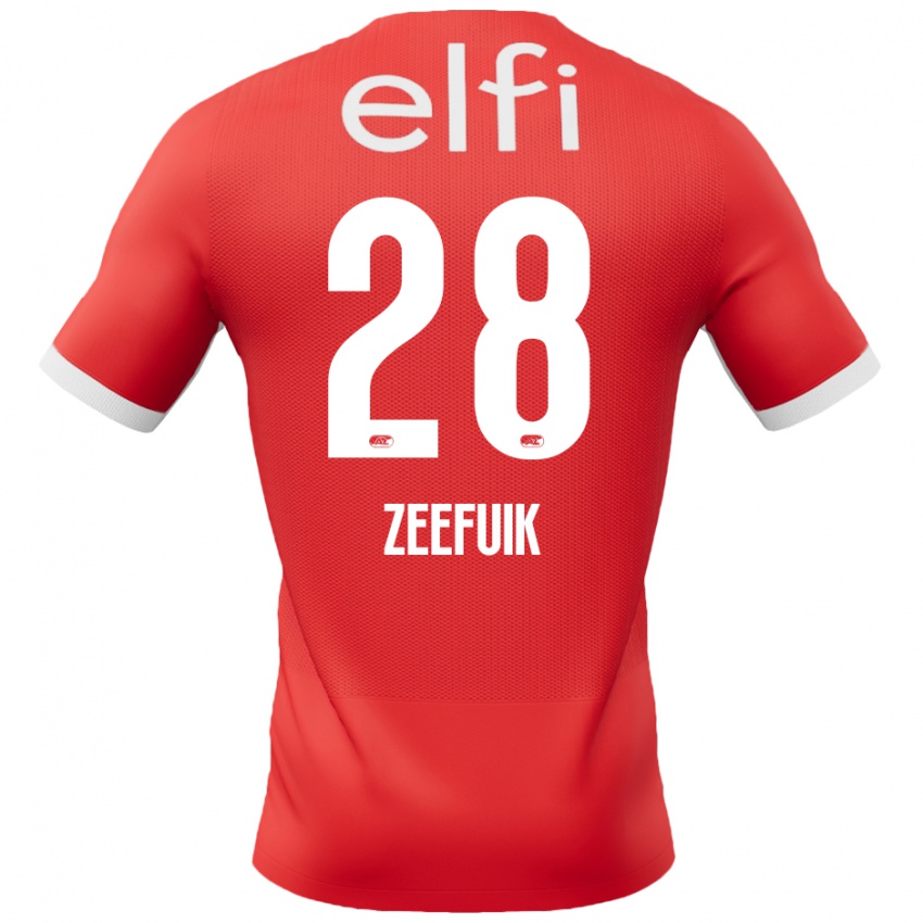 Hombre Camiseta Lequincio Zeefuik #28 Rojo Blanco 1ª Equipación 2024/25 La Camisa Argentina