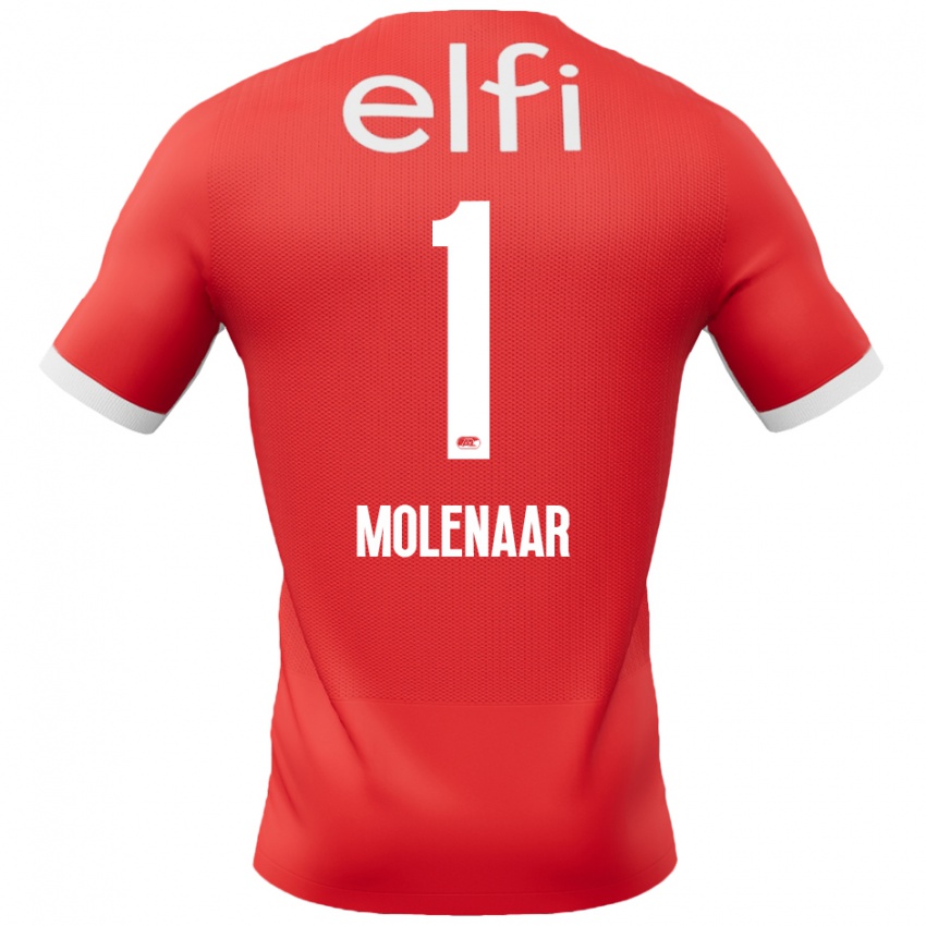 Hombre Camiseta Finn Molenaar #1 Rojo Blanco 1ª Equipación 2024/25 La Camisa Argentina