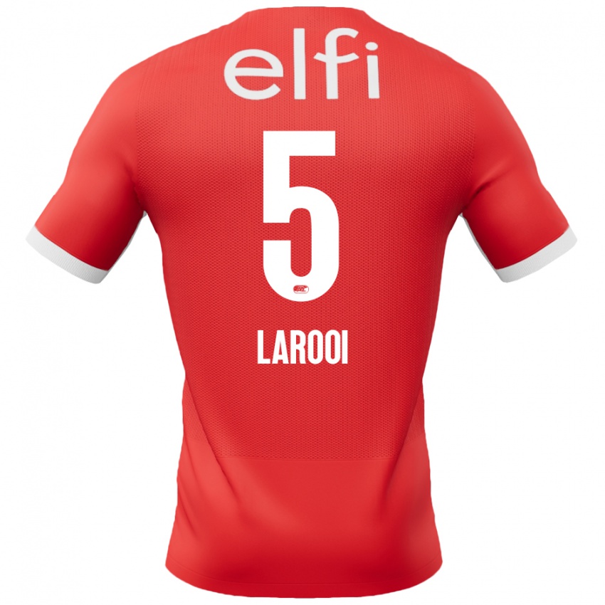 Hombre Camiseta Finn Larooi #5 Rojo Blanco 1ª Equipación 2024/25 La Camisa Argentina