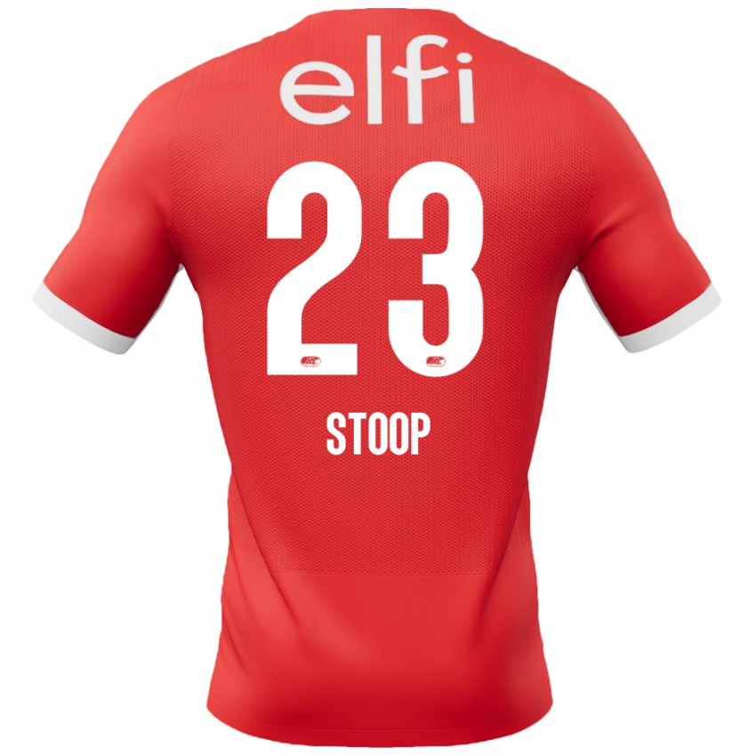 Hombre Camiseta Maudy Stoop #23 Rojo Blanco 1ª Equipación 2024/25 La Camisa Argentina